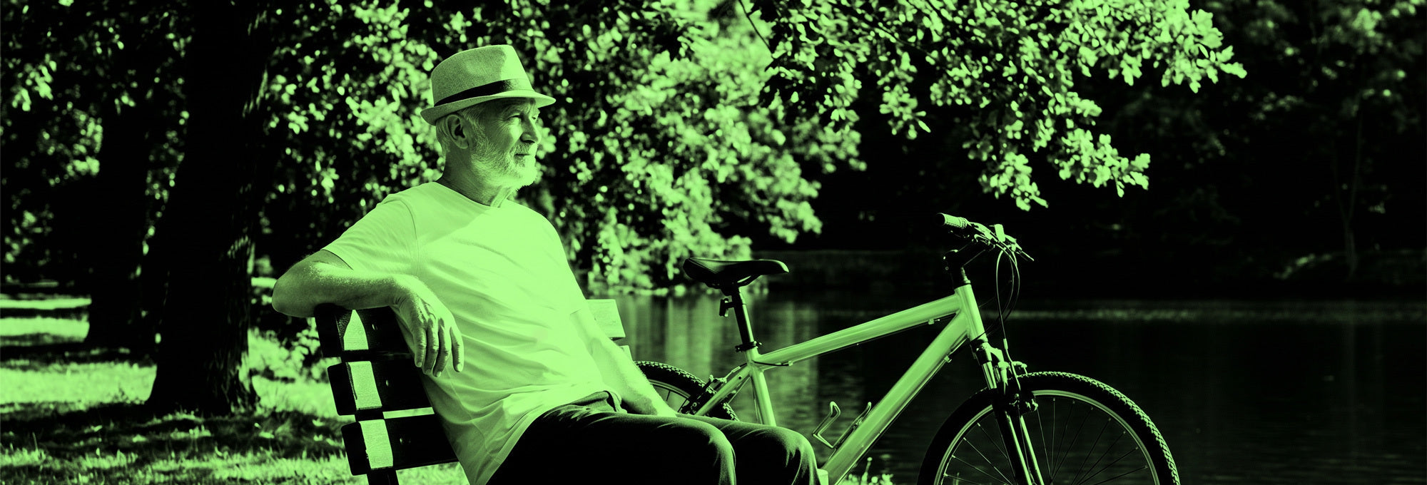 Man relaxing on bench