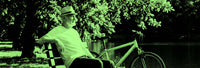 Man relaxing on bench