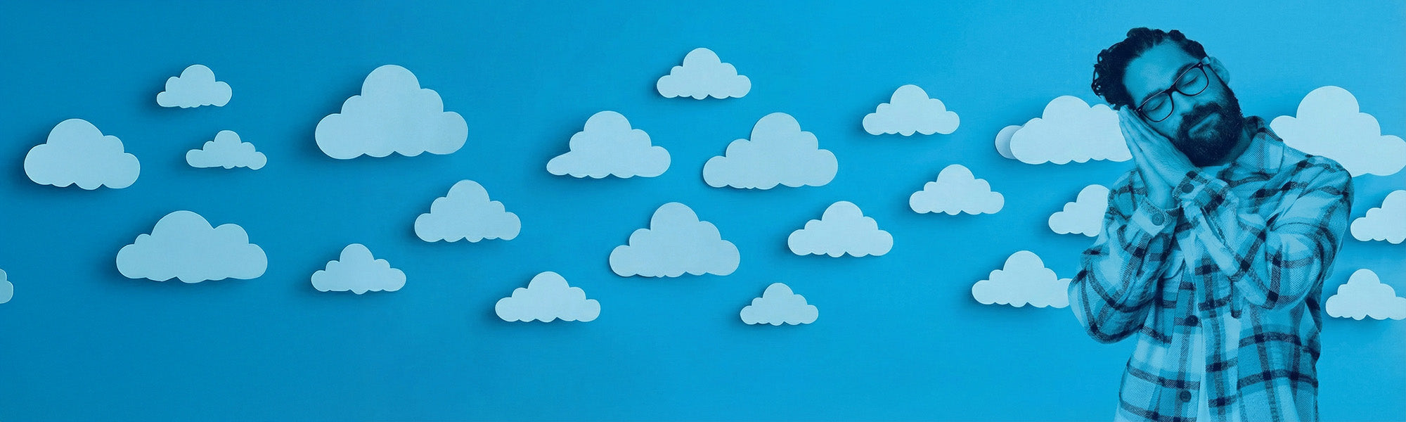 Man sleeping with clouds