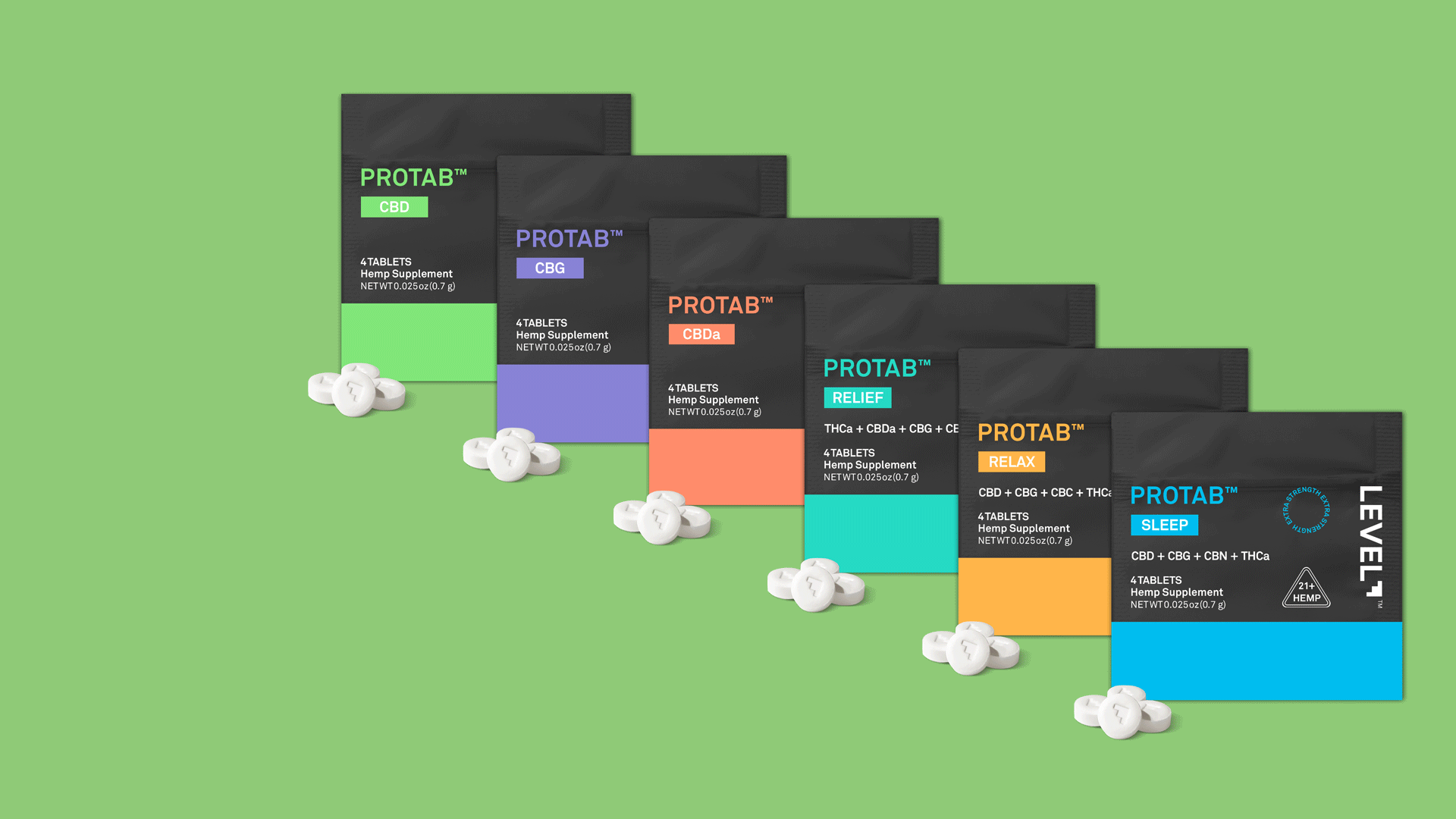 Colored background with Discovery Kit trial size bags