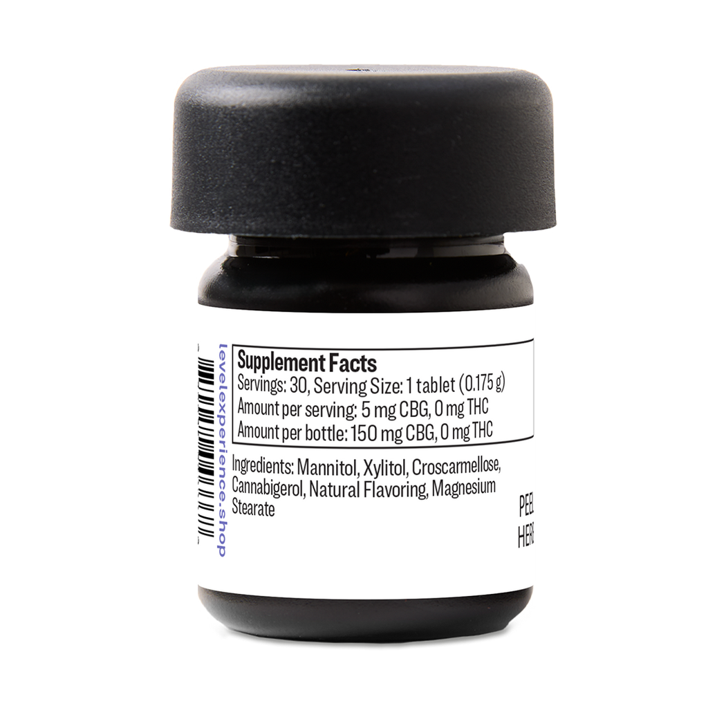 Bottle cap with supplement facts label on a white background