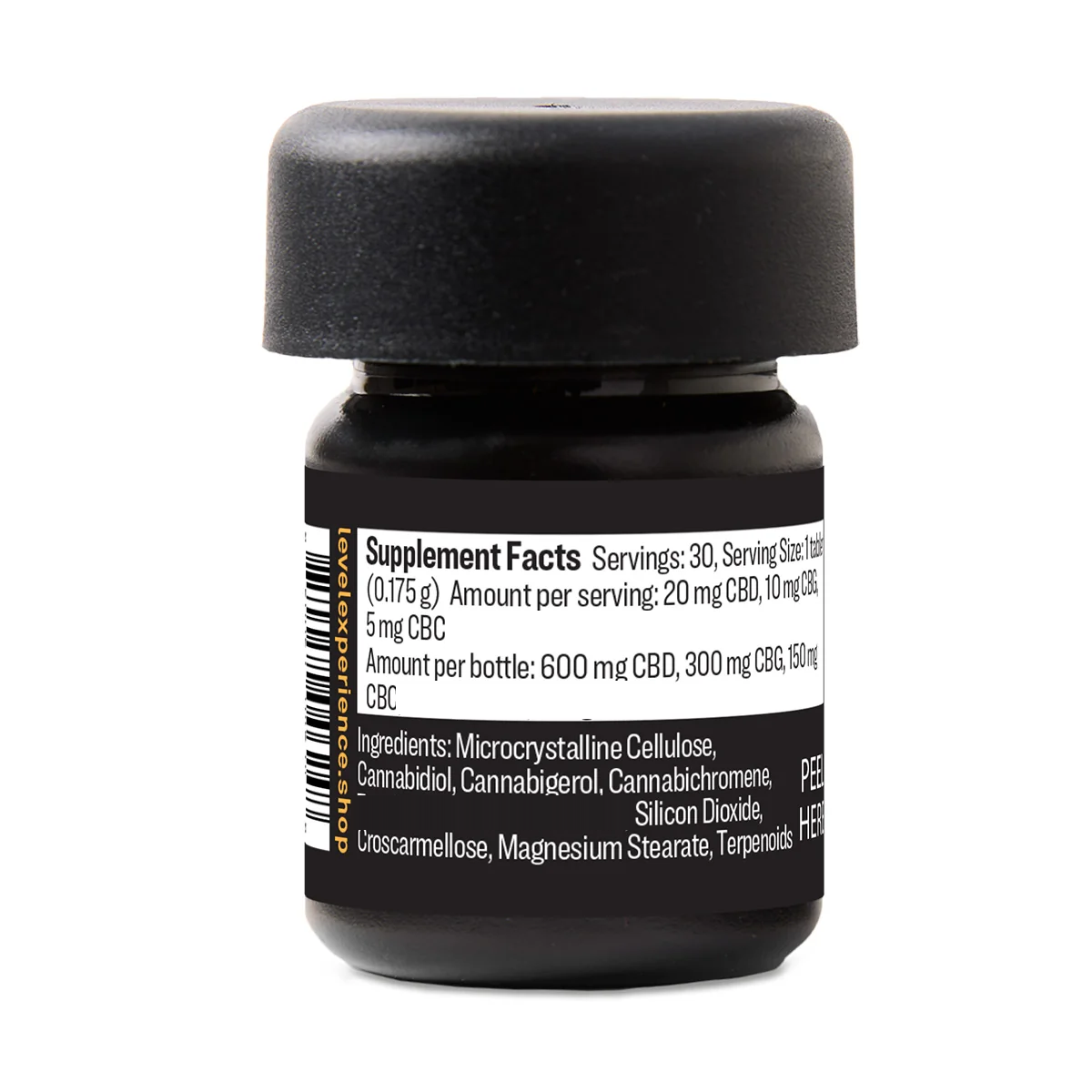 Back of Relax bottle with supplement facts